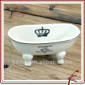 white customize ceramic soap dish mini bathtub shape